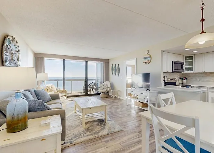 Convenient Beachfront Condo With Balcony Pools Tennis Gym & Central Ac