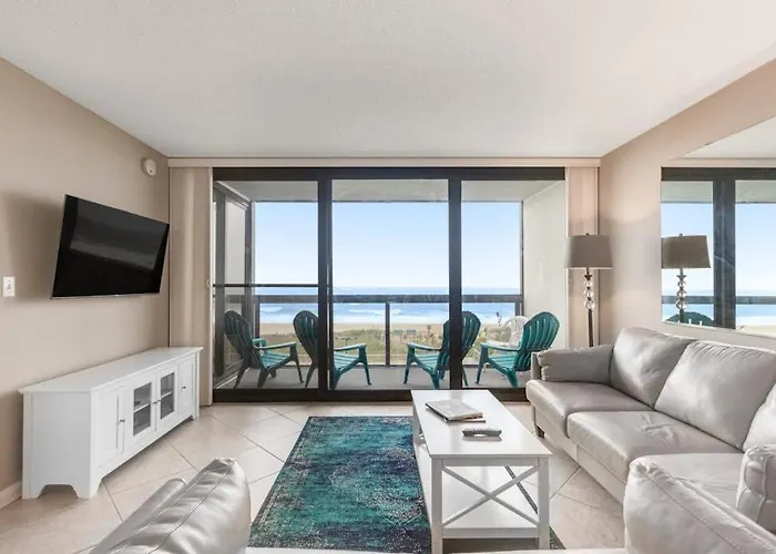 Convenient Beachfront Condo With Views Balcony Pools Gym & Game Room